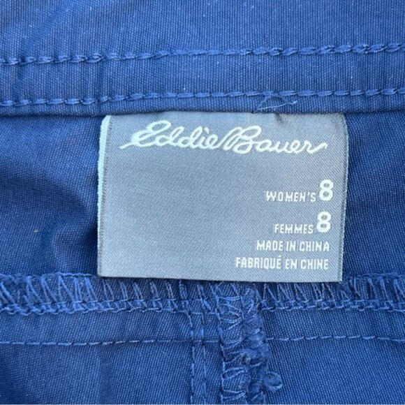 Eddie Bauer Navy Lightweight Summer Trail Stretch Mid Rise Cargo Pockets Shorts - Picture 6 of 10